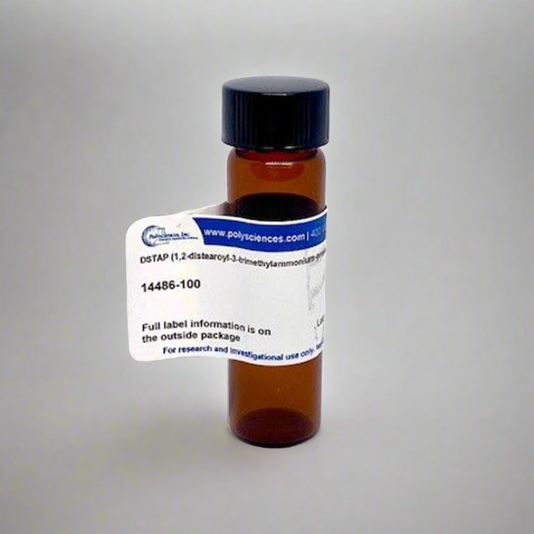 DSTAP Chloride (14486) packaged in a vial labeled with product ID and Polysciences logo against white background