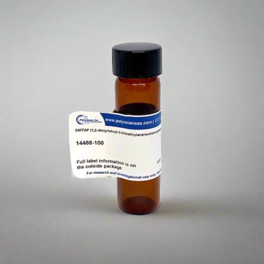 DMTAP (14488) packaged in a vial labeled with product ID and Polysciences logo against white background