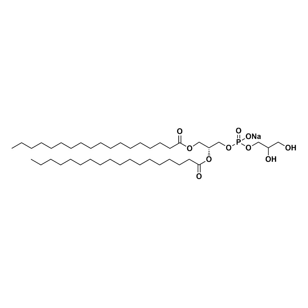 Chemical structure of DSPG (26453): an anionic lipid for drug and gene delivery. Promotes liposomal membrane disruption and high DNA entrapment.