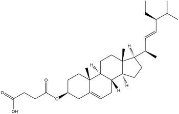 Chemical structure of Stigmasterol hemisuccinate (STEMS) (14402): a pH-responsive derivative that enhances LNP-based mRNA transfection efficiency in acidic microenvironments like those around tumors