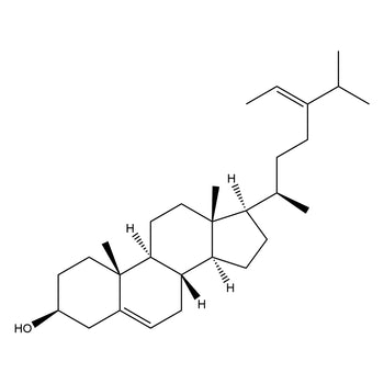Chemical structure of Fucosterol (14510): a plant sterol with antioxidant properties. Enhances mRNA transfection efficiency in LNPs.