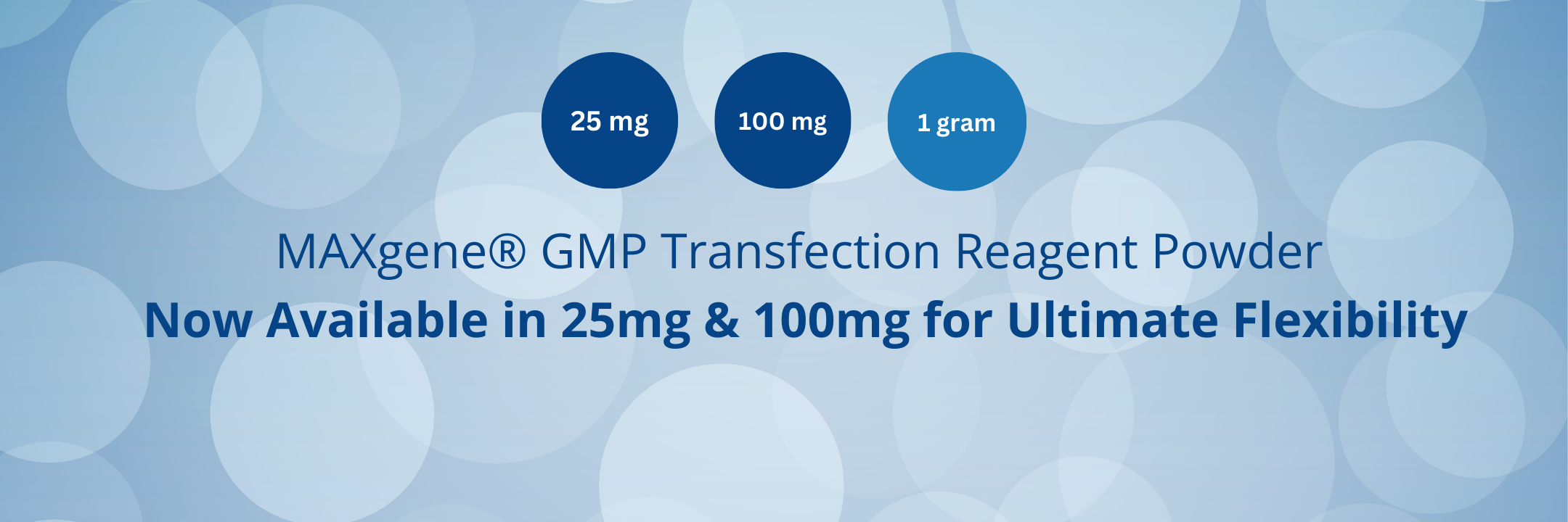 Introducing MAXgene Small SKUs now available in 25mg and 100mg for ultimate flexibility