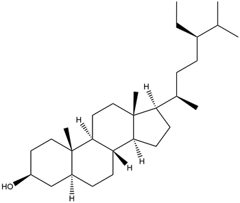 Chemical structure of Beta-sitostanol (14524): plant sterol for lowering cholesterol